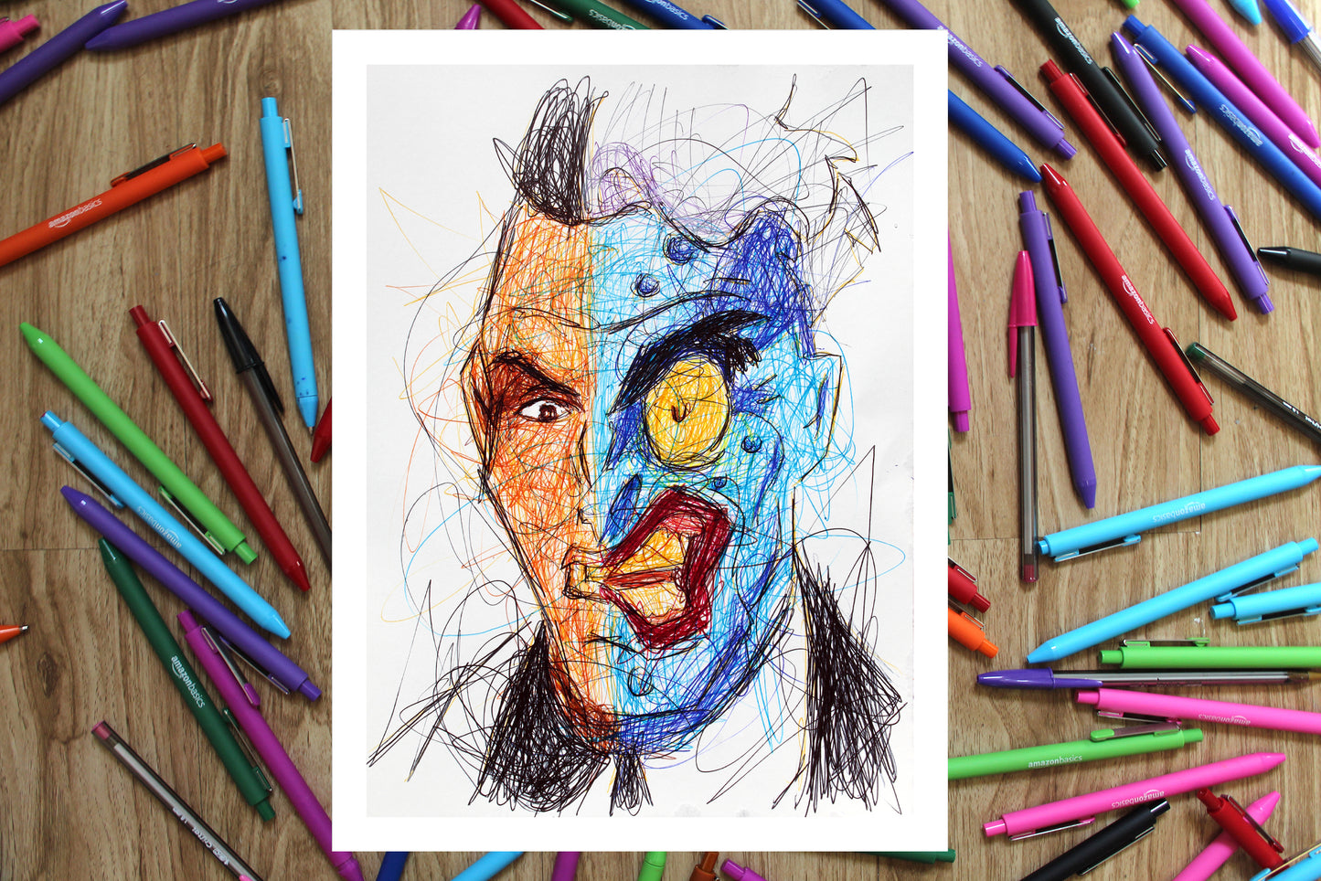 2 Face Ballpoint Pen Print