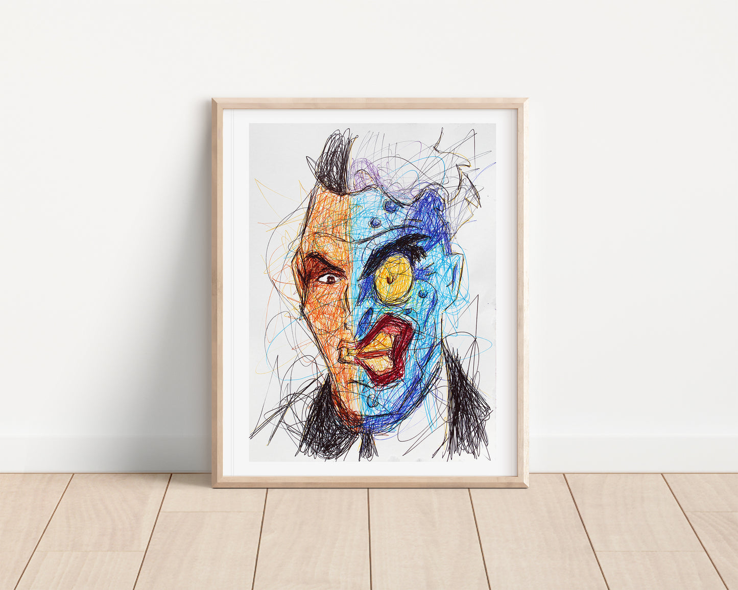 2 Face Ballpoint Pen Print