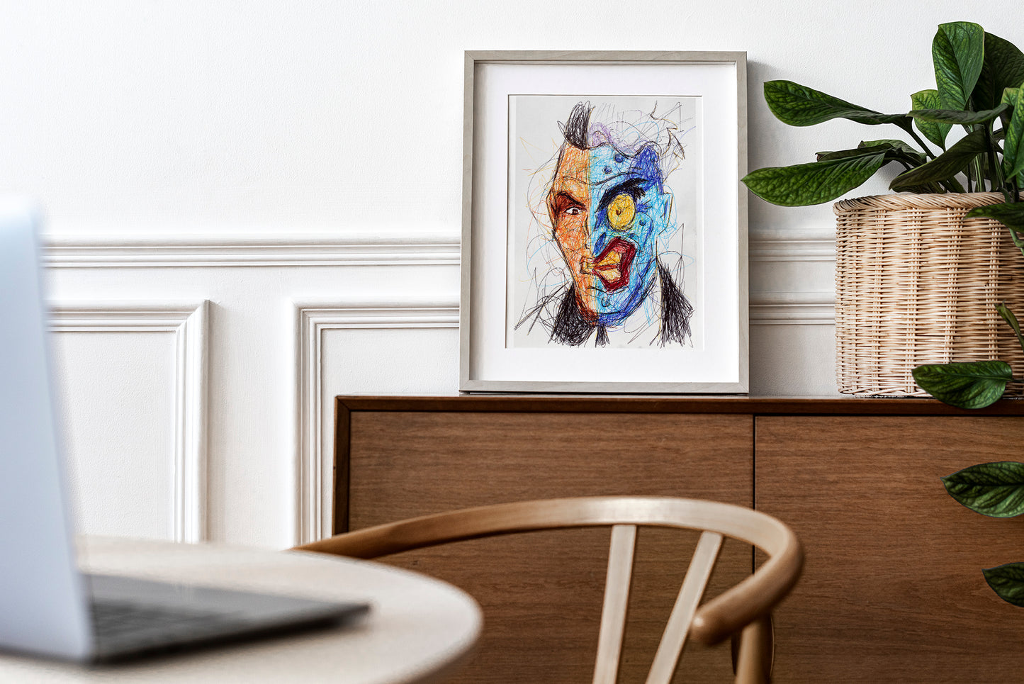 2 Face Ballpoint Pen Print