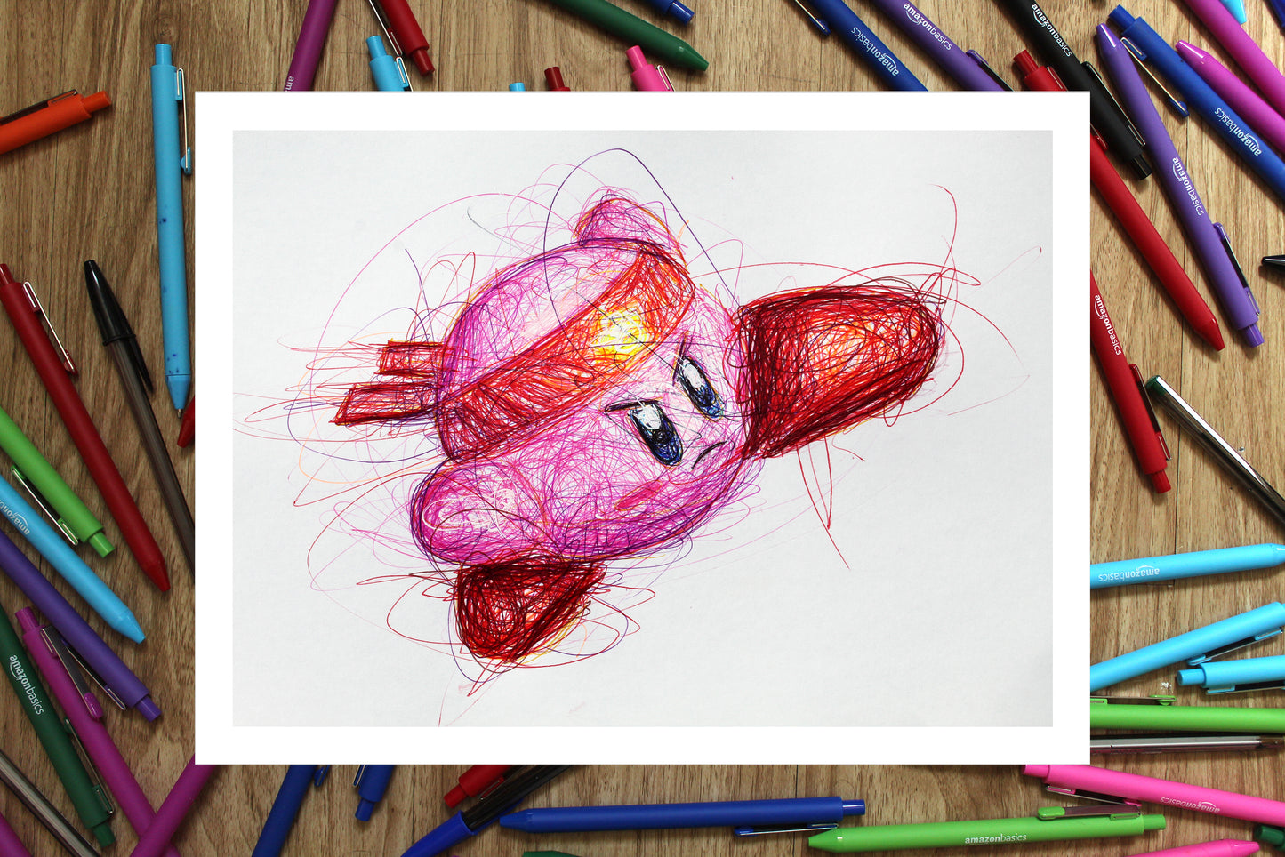 Fighting Kirby Ballpoint Pen Print
