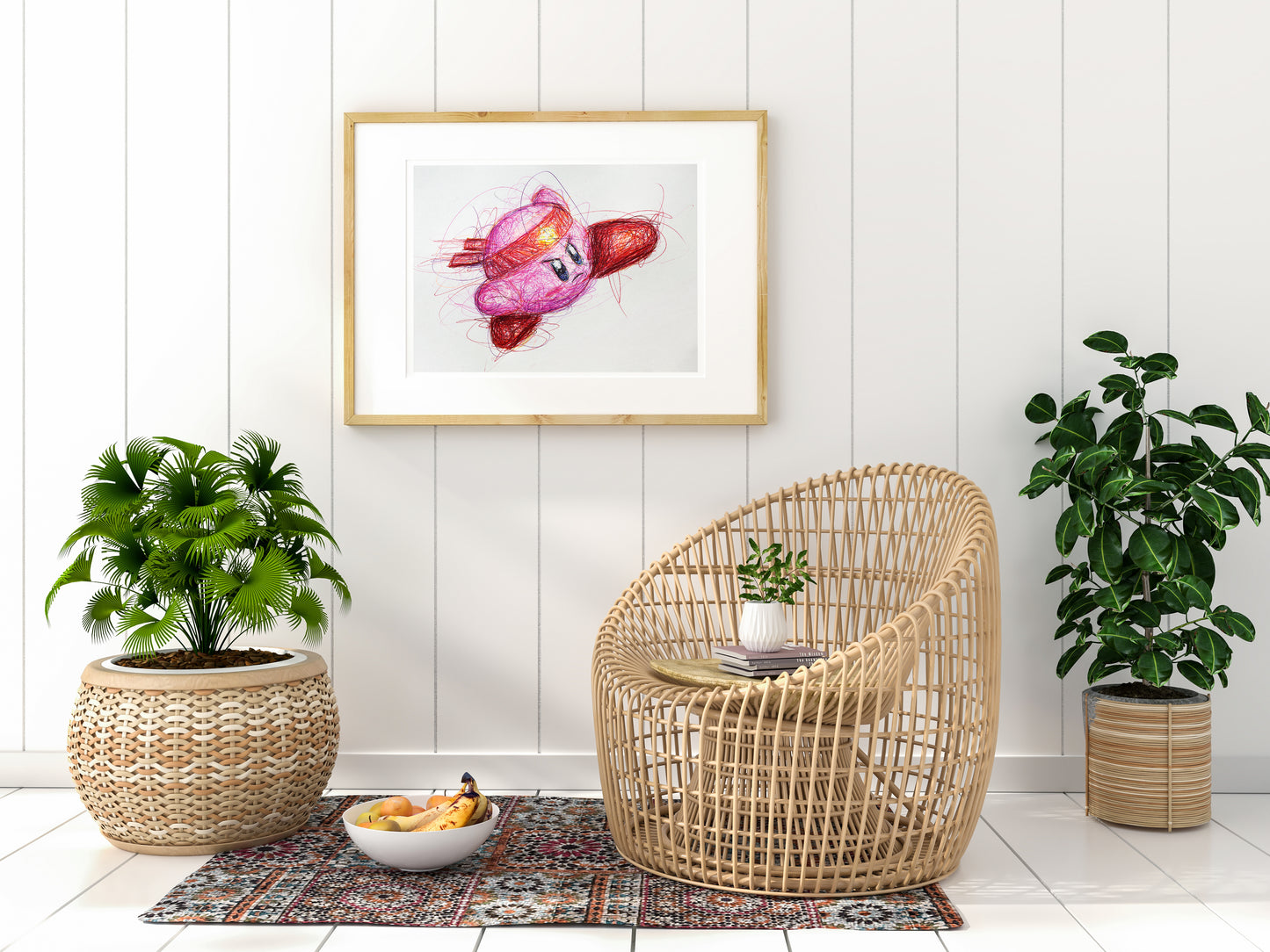 Fighting Kirby Ballpoint Pen Print