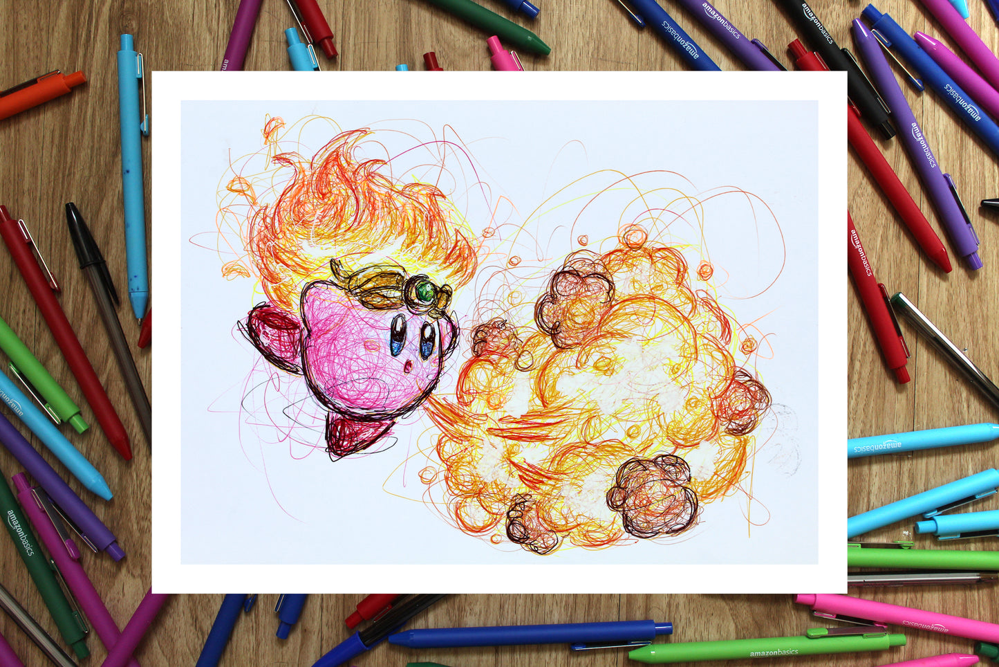 Fire Kirby Ballpoint Pen Print