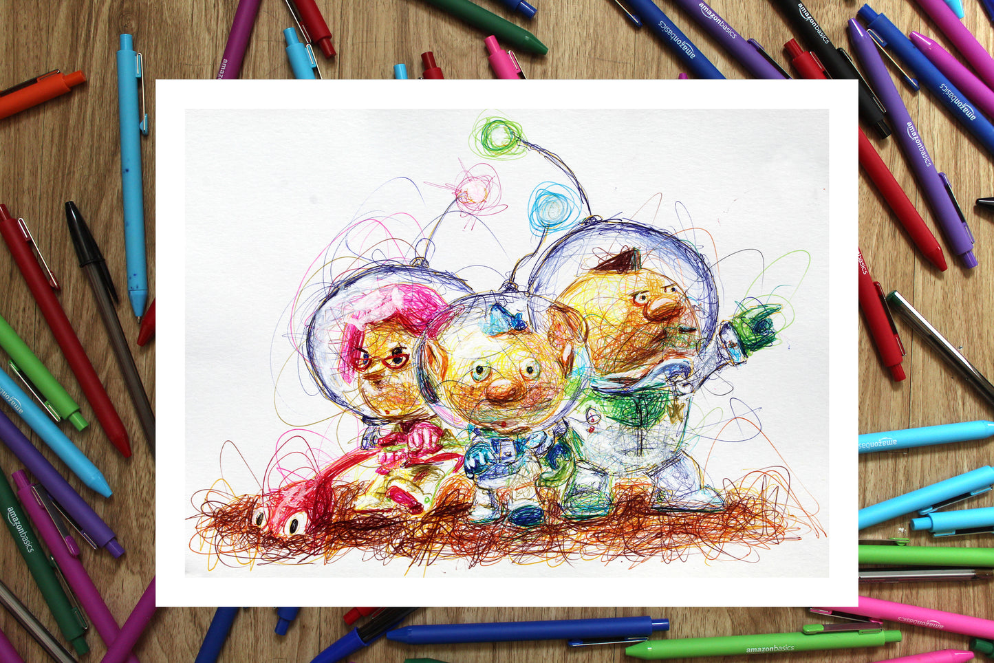Pikmin Captains Ballpoint Pen Print