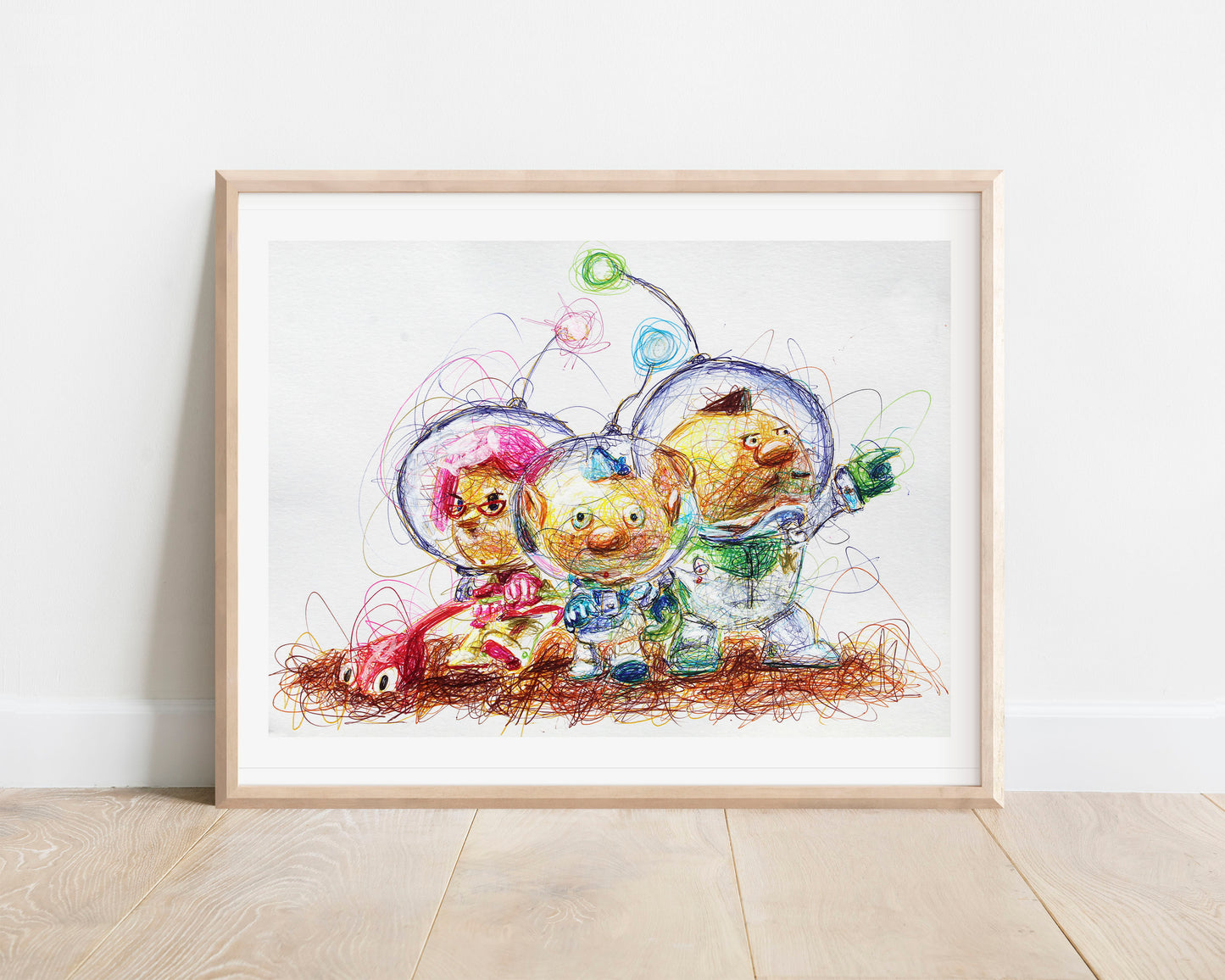 Pikmin Captains Ballpoint Pen Print