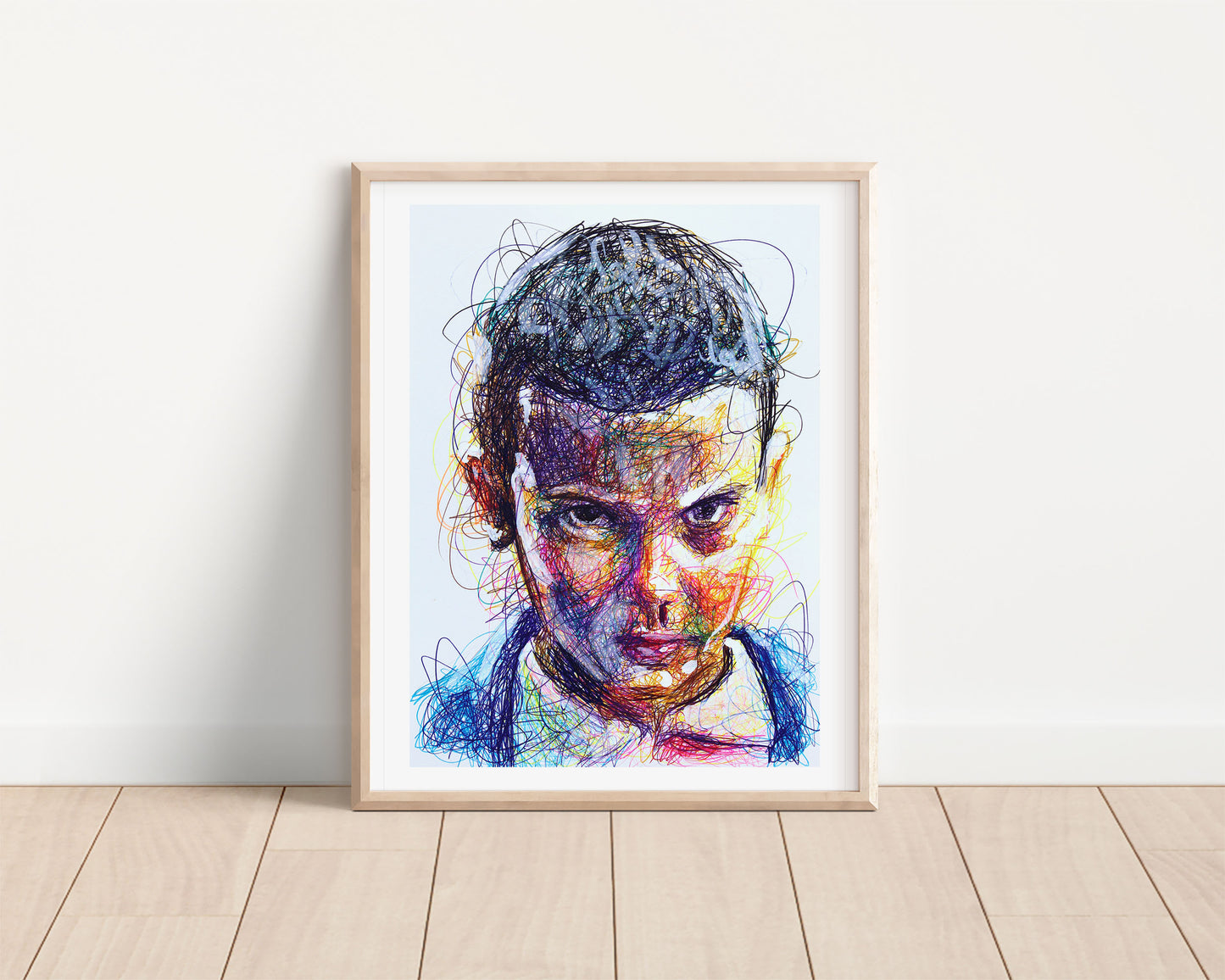 Eleven Ballpoint Pen Scribble Art Print