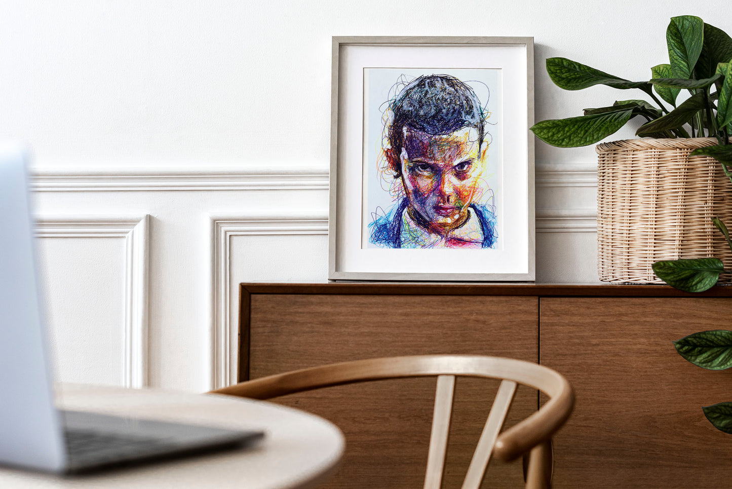 Eleven Ballpoint Pen Scribble Art Print