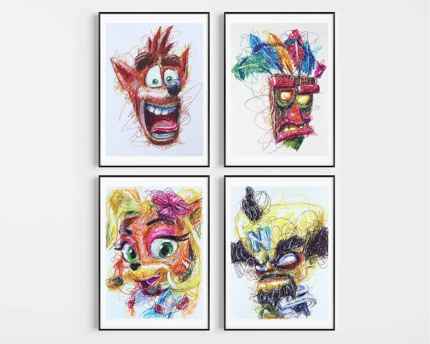 Crash Bandicoot Complete Ballpoint Pen Art Print Set