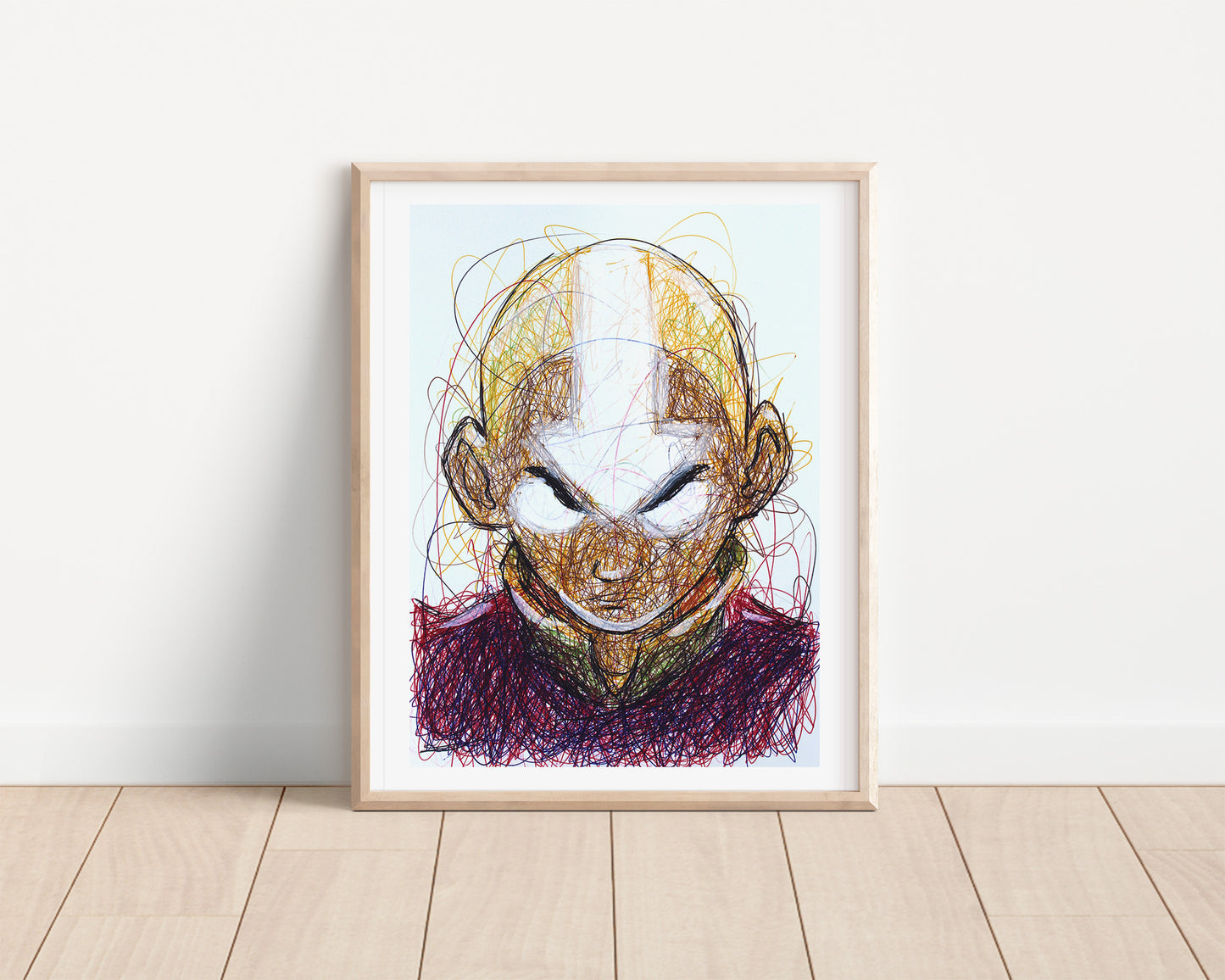 Aang Ballpoint Pen Scribble Art Print