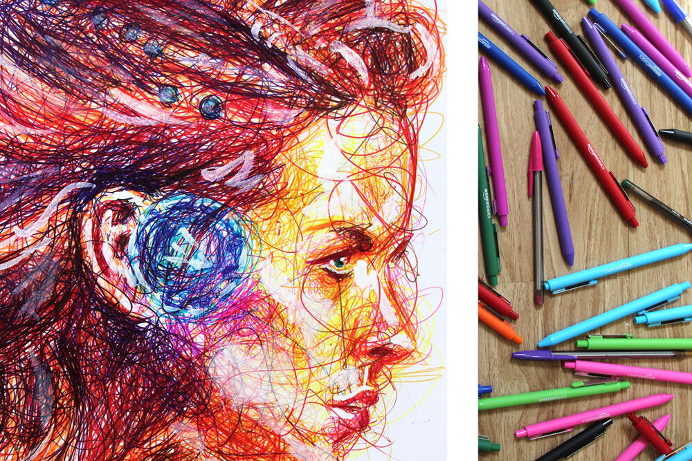 Aloy Ballpoint Pen Scribble Art Print-Cody James by Cody