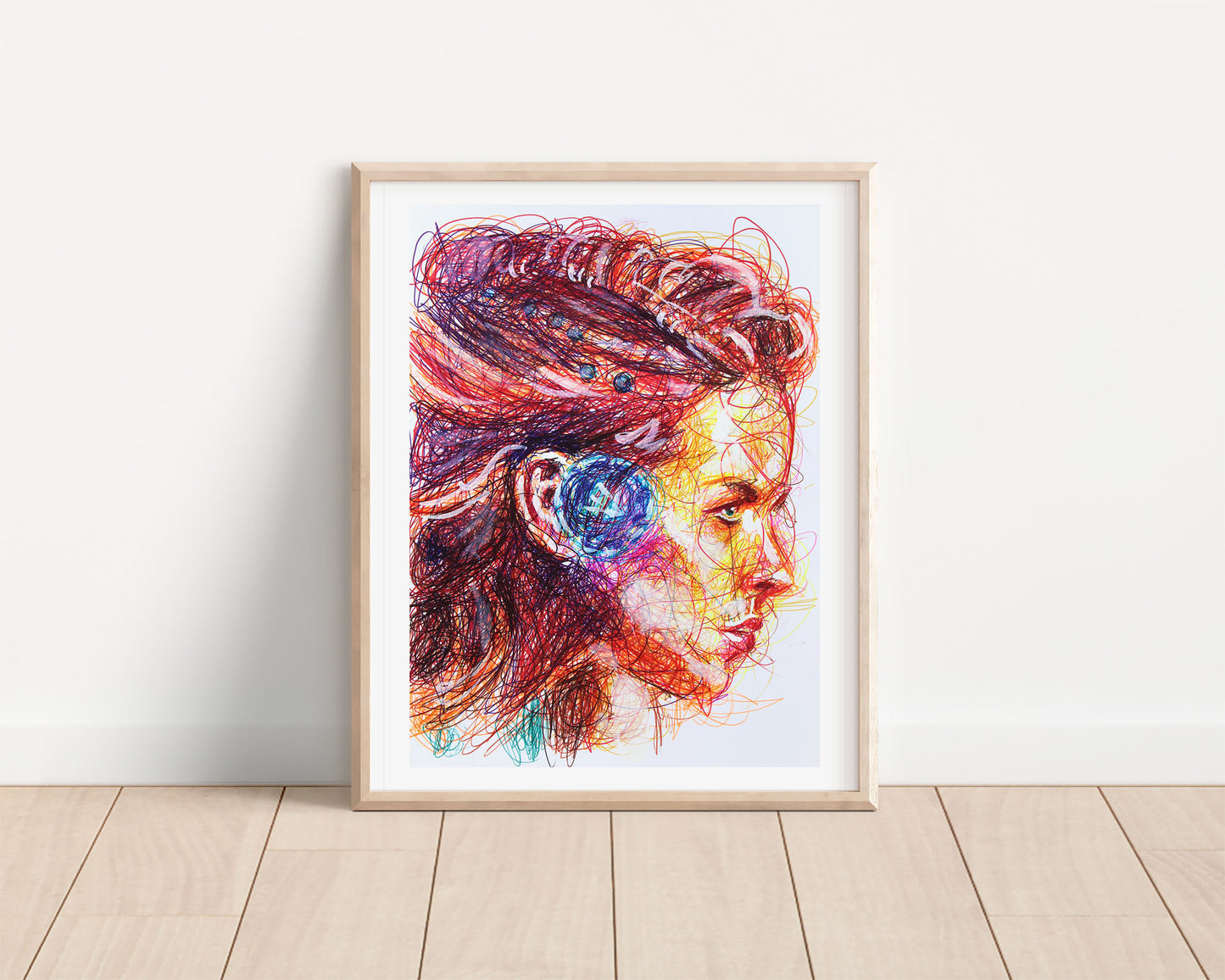 Aloy Ballpoint Pen Scribble Art Print