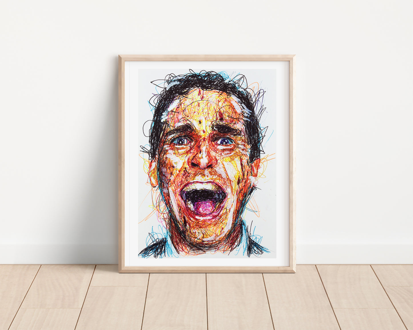 American Psycho Ballpoint Pen Scribble Art Print