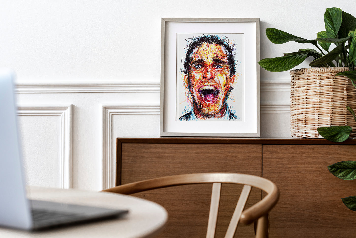 American Psycho Ballpoint Pen Scribble Art Print