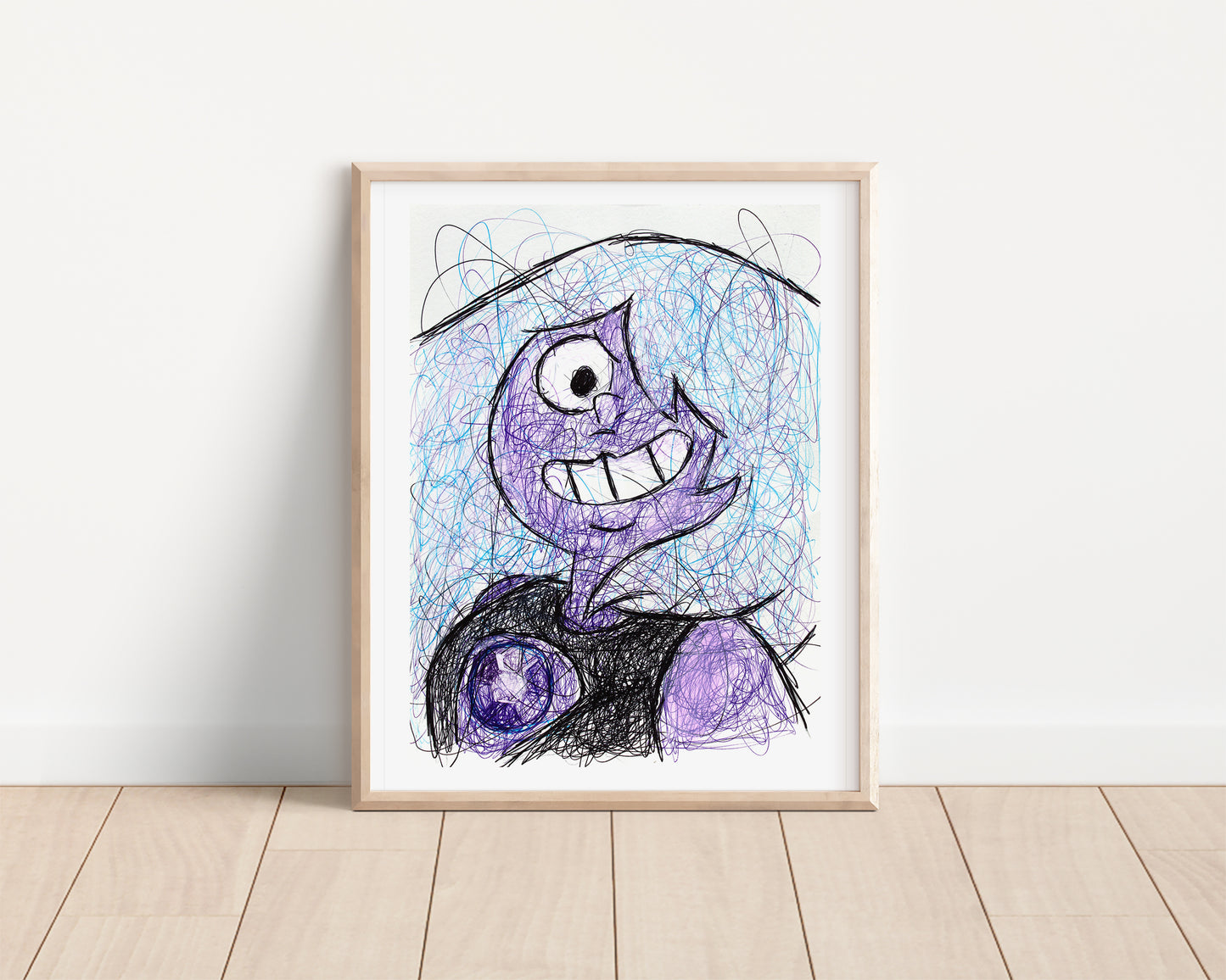 Amethyst Ballpoint Pen Scribble Art Print