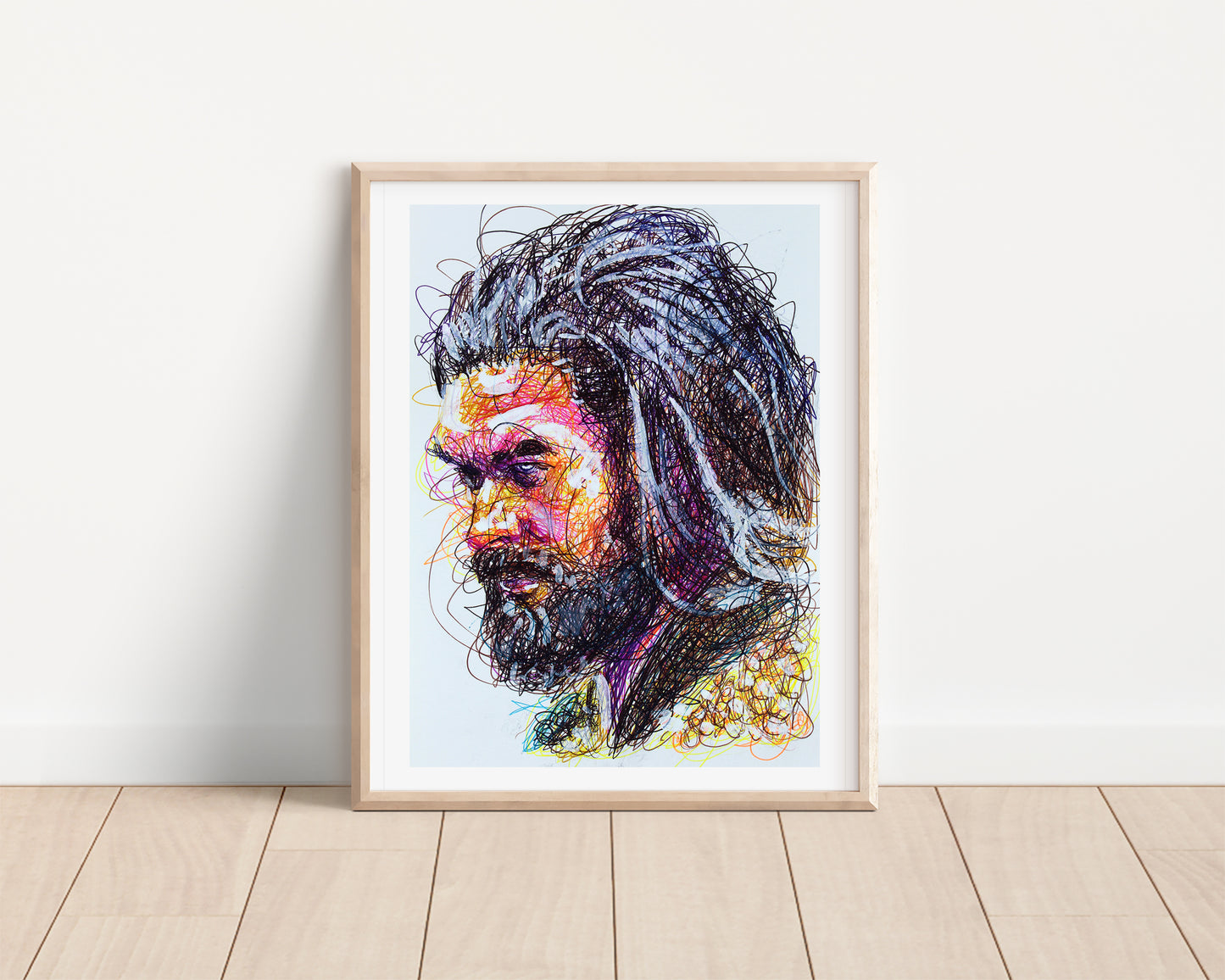 Aquaman Ballpoint Pen Scribble Art Print