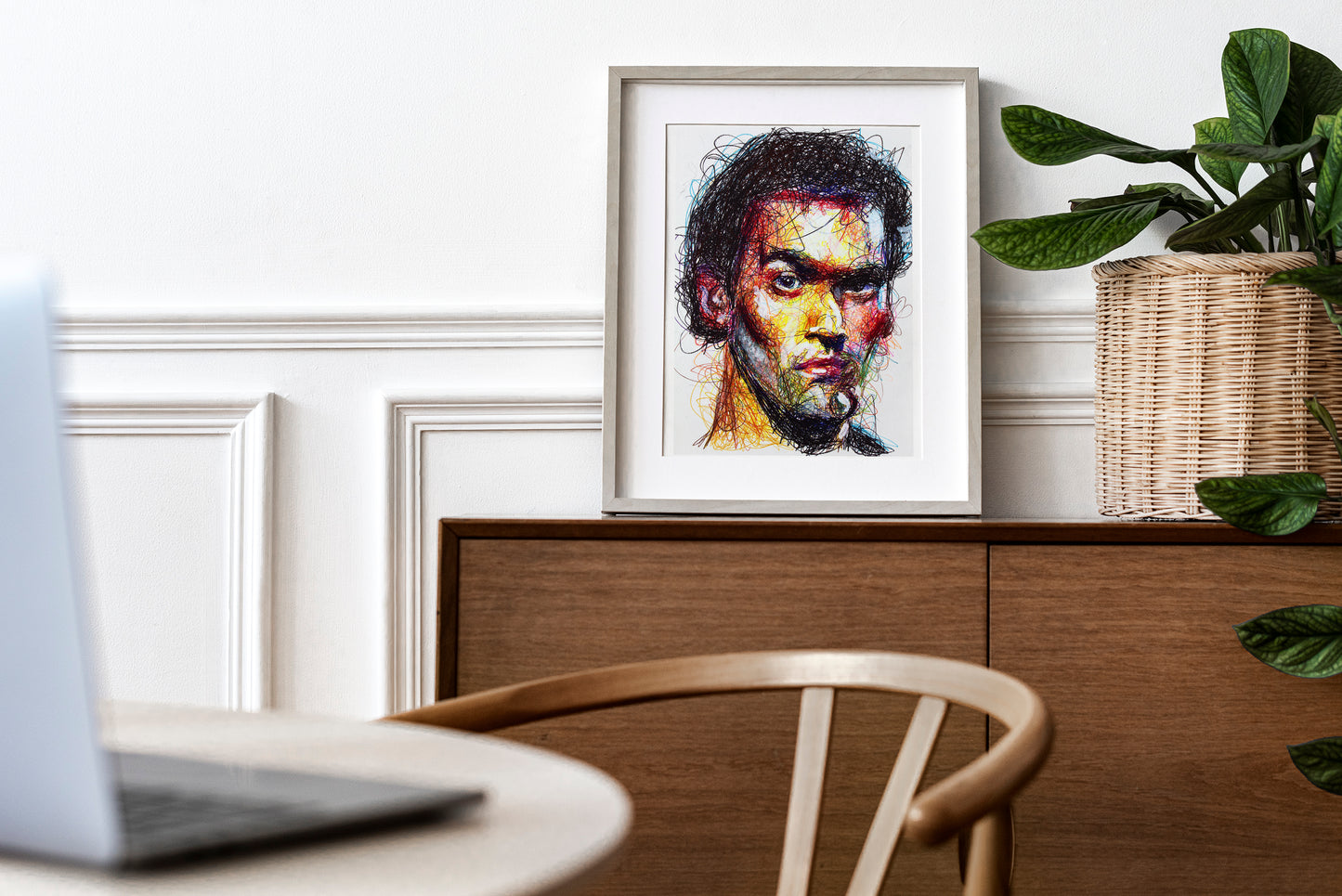 Ash Evil Dead Ballpoint Pen Scribble Art Print