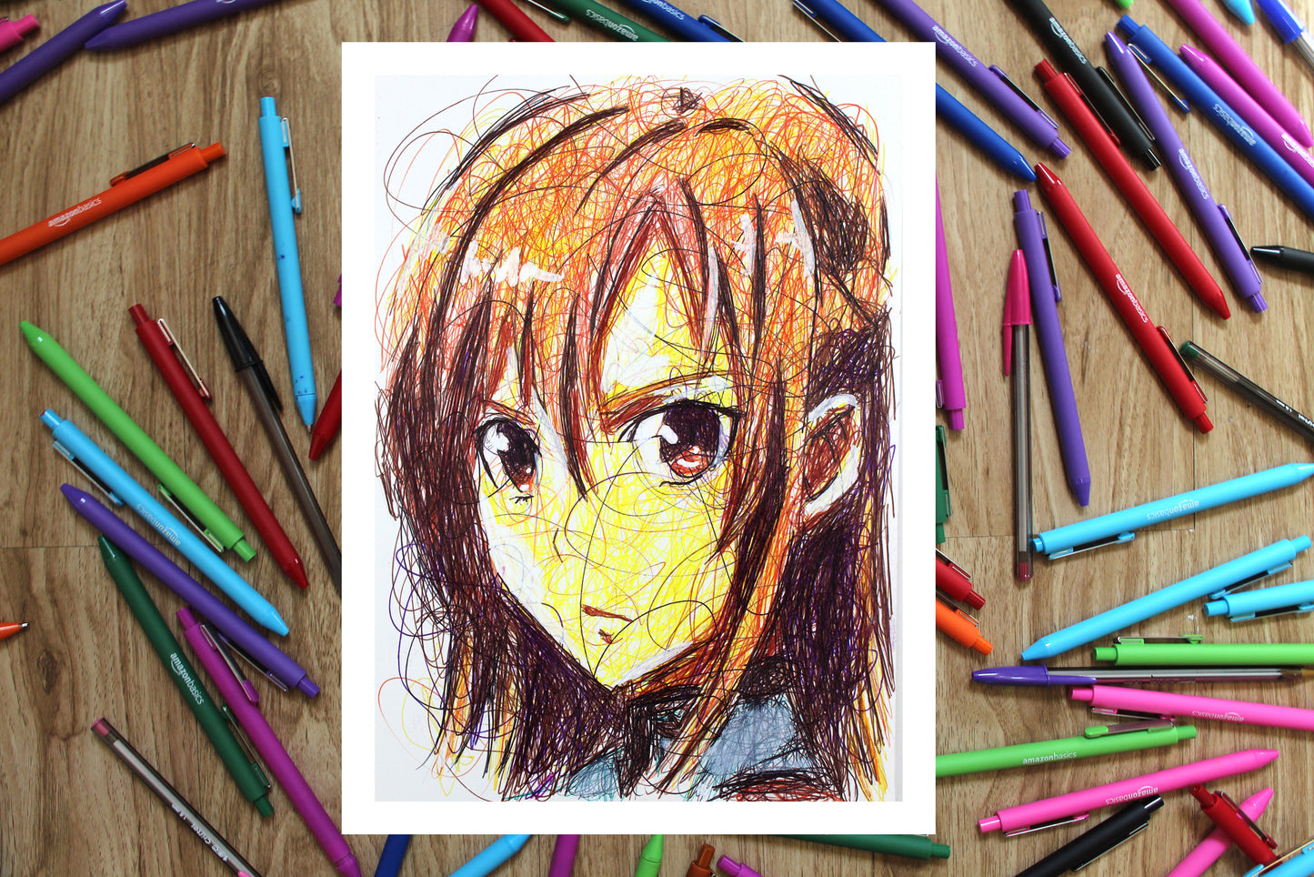 Asuna Yuuki Ballpoint Pen Scribble Art Print-Cody James by Cody