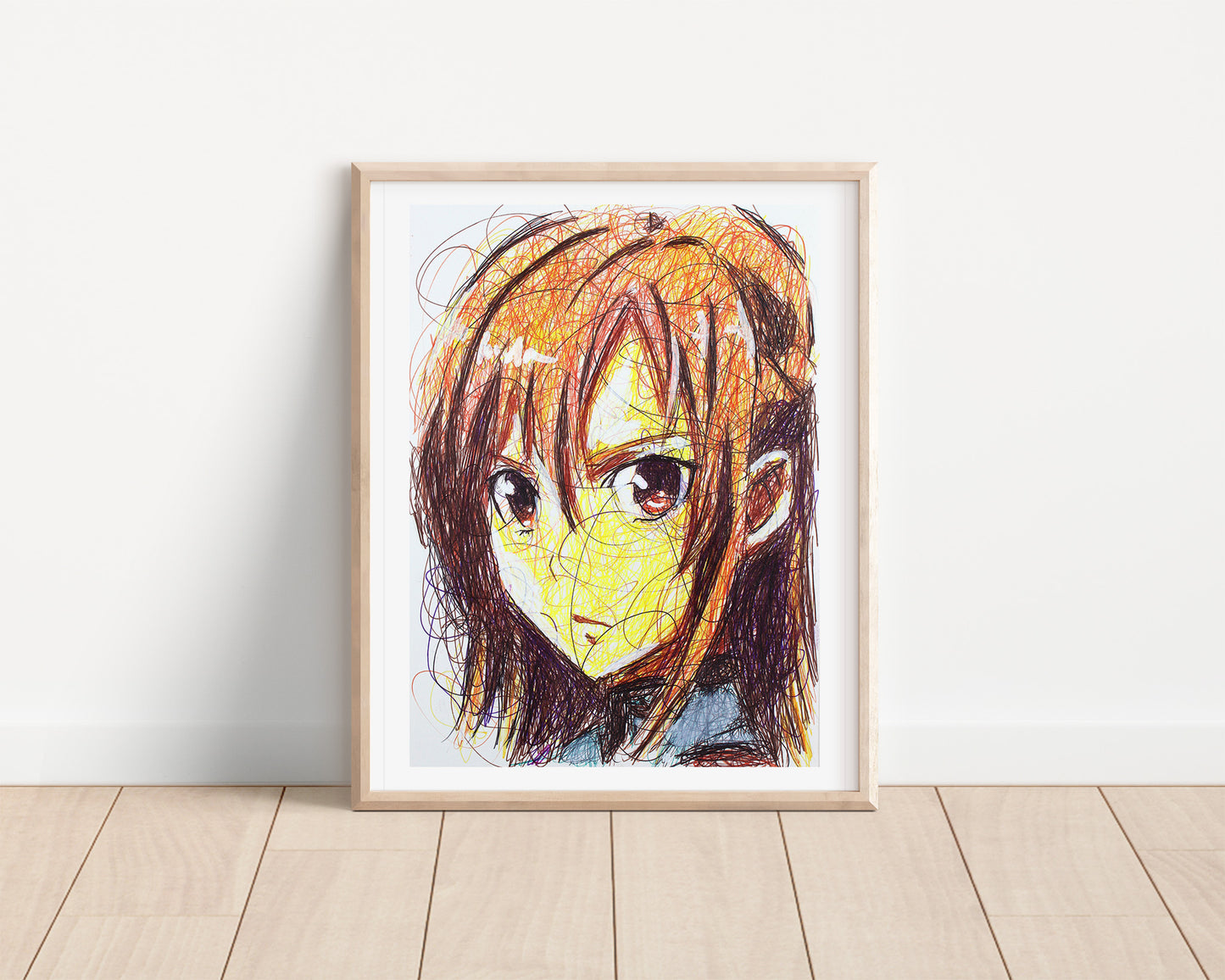 Asuna Yuuki Ballpoint Pen Scribble Art Print