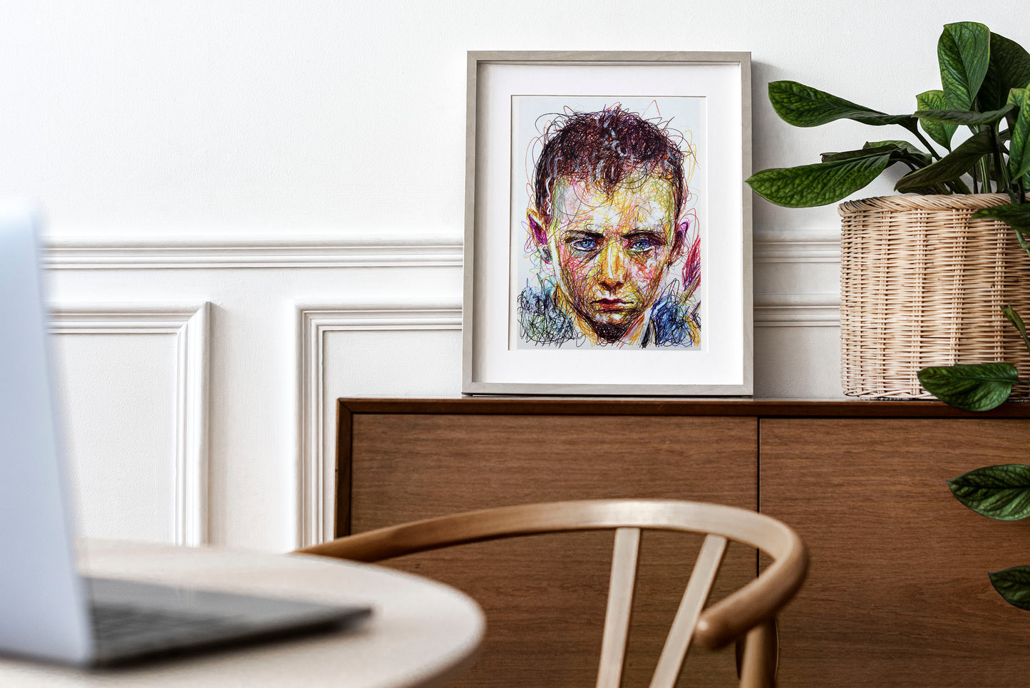 Atreus Ballpoint Pen Scribble Art Print