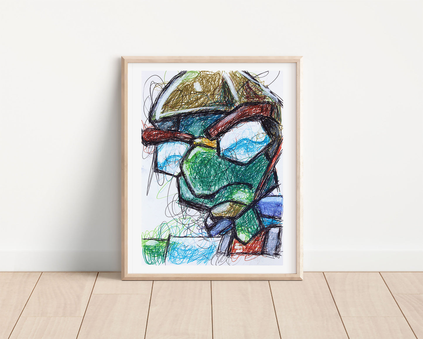 Bentley Ballpoint Pen Scribble Art Print