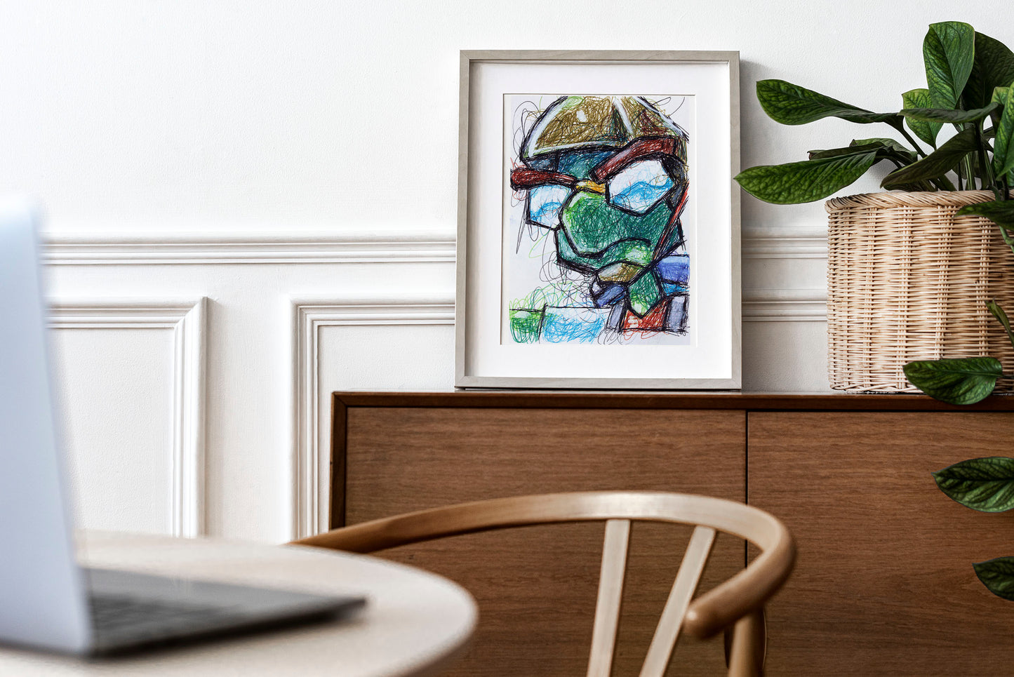 Bentley Ballpoint Pen Scribble Art Print