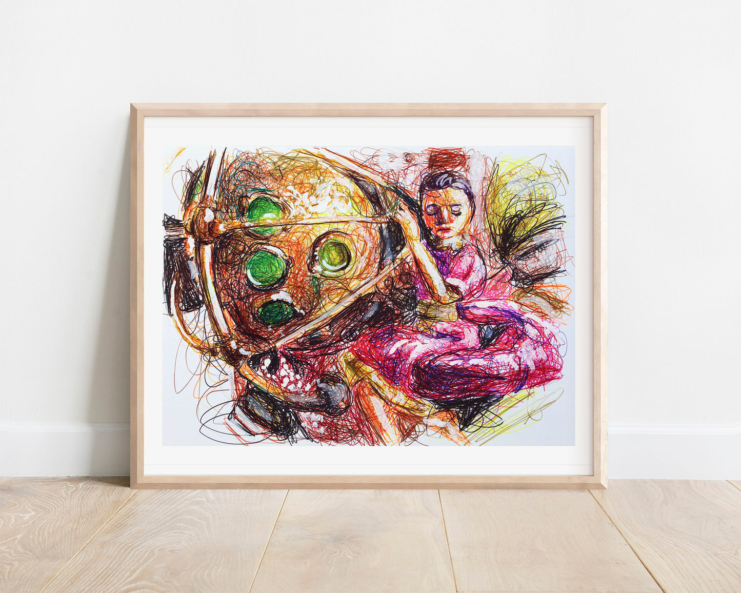 Big Daddy Ballpoint Pen Scribble Art Print