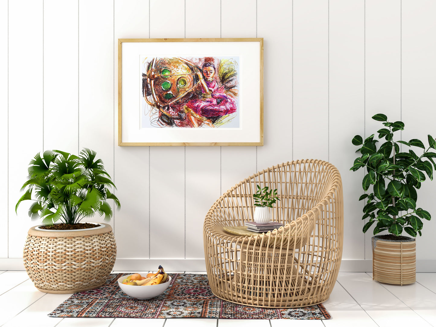 Big Daddy Ballpoint Pen Scribble Art Print