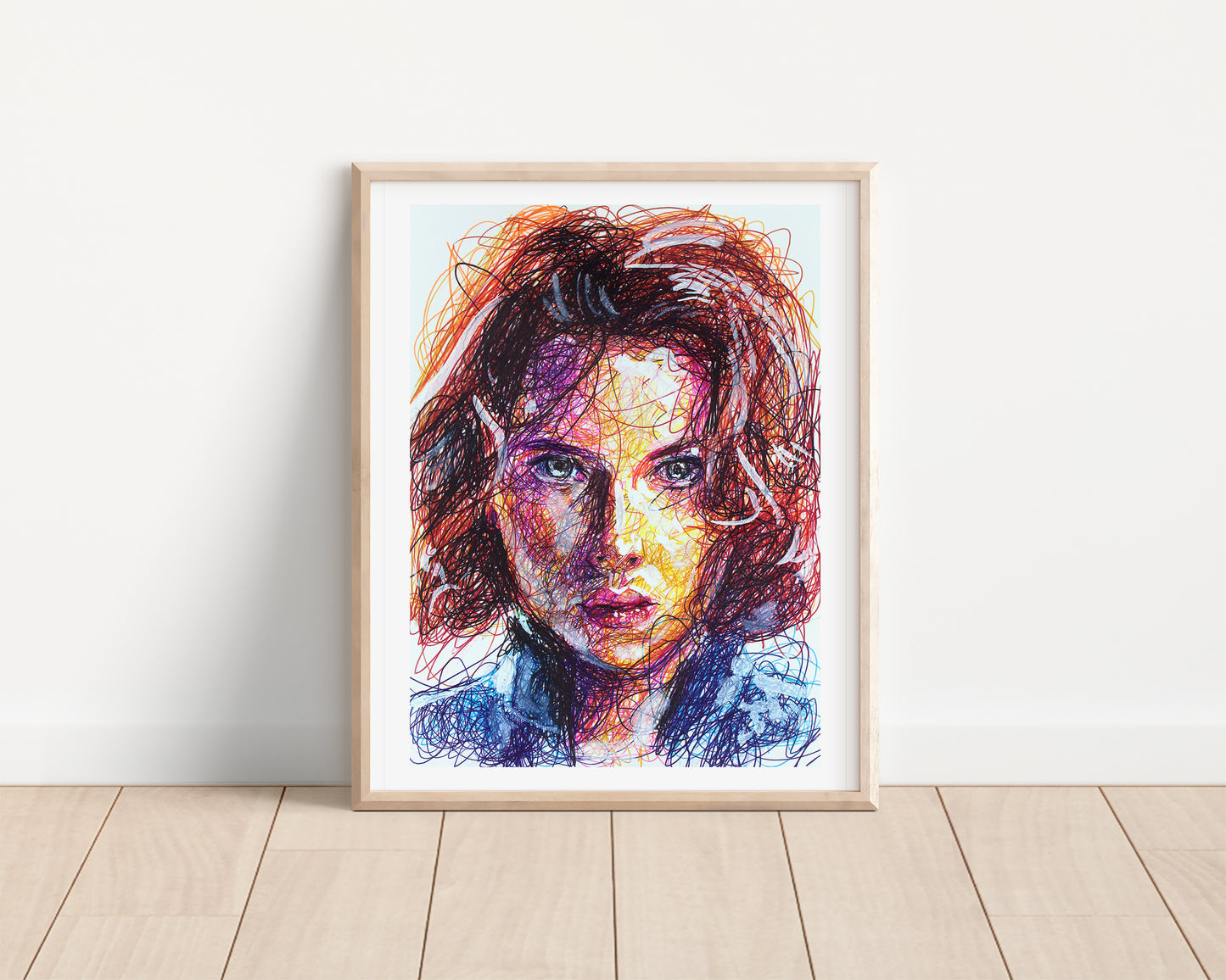 Black Widow Ballpoint Pen Scribble Art Print