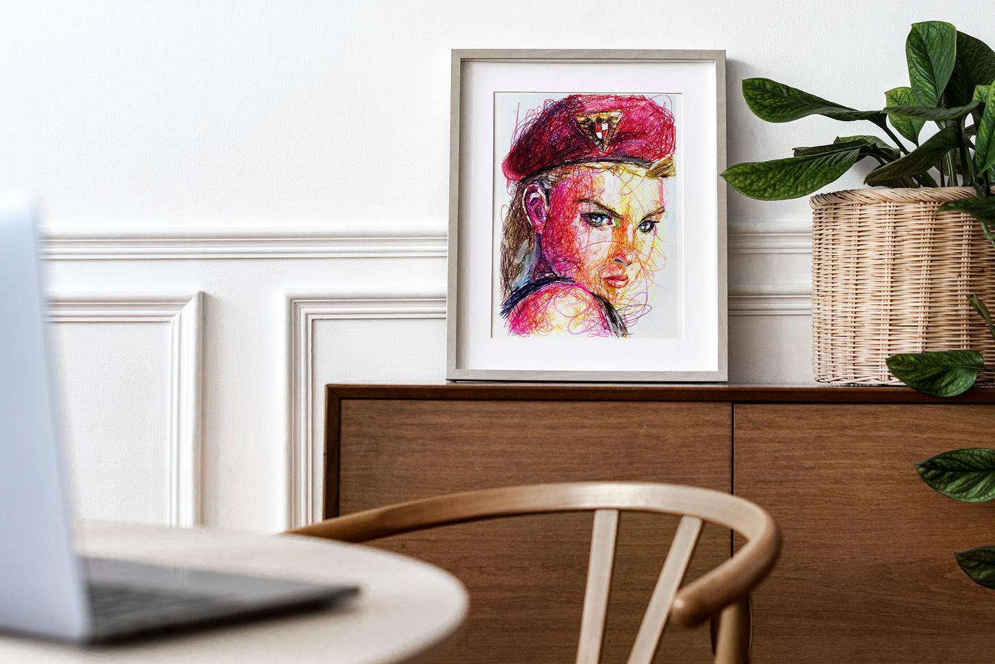 Cammy Ballpoint Pen Scribble Art Print