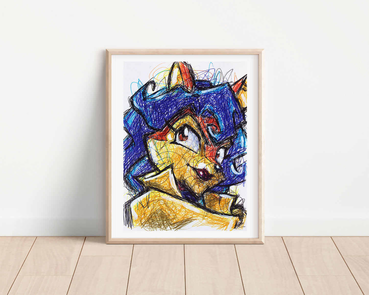 Carmelita Ballpoint Pen Scribble Art Print