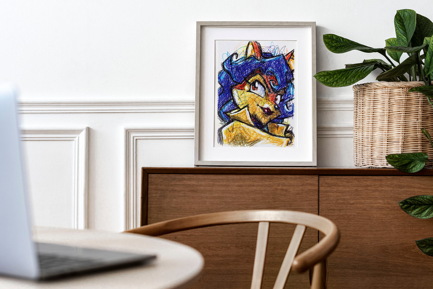 Carmelita Ballpoint Pen Scribble Art Print