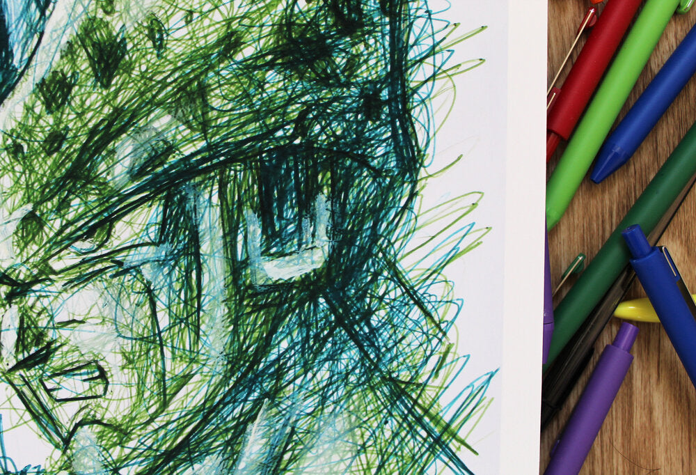 Cell Ballpoint Pen Scribble Art Print-Cody James by Cody