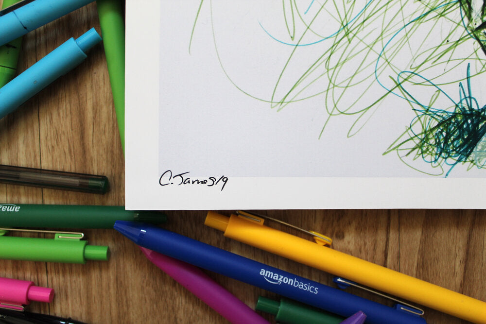 Cell Ballpoint Pen Scribble Art Print-Cody James by Cody