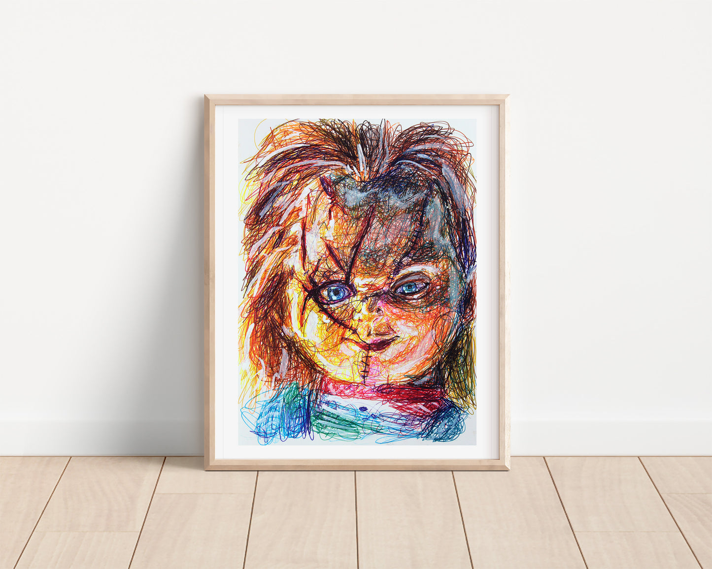 Chucky Ballpoint Pen Scribble Art Print