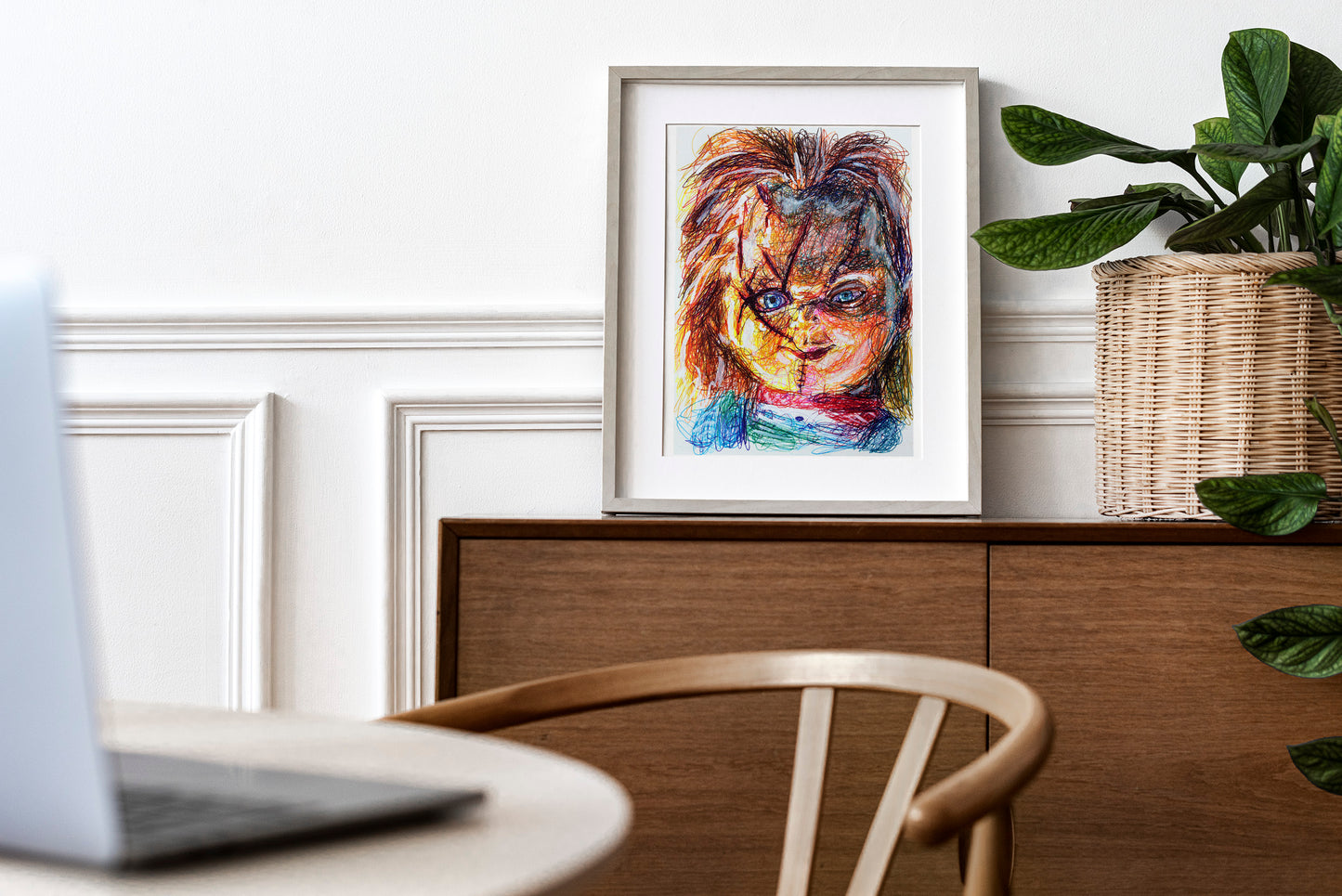 Chucky Ballpoint Pen Scribble Art Print