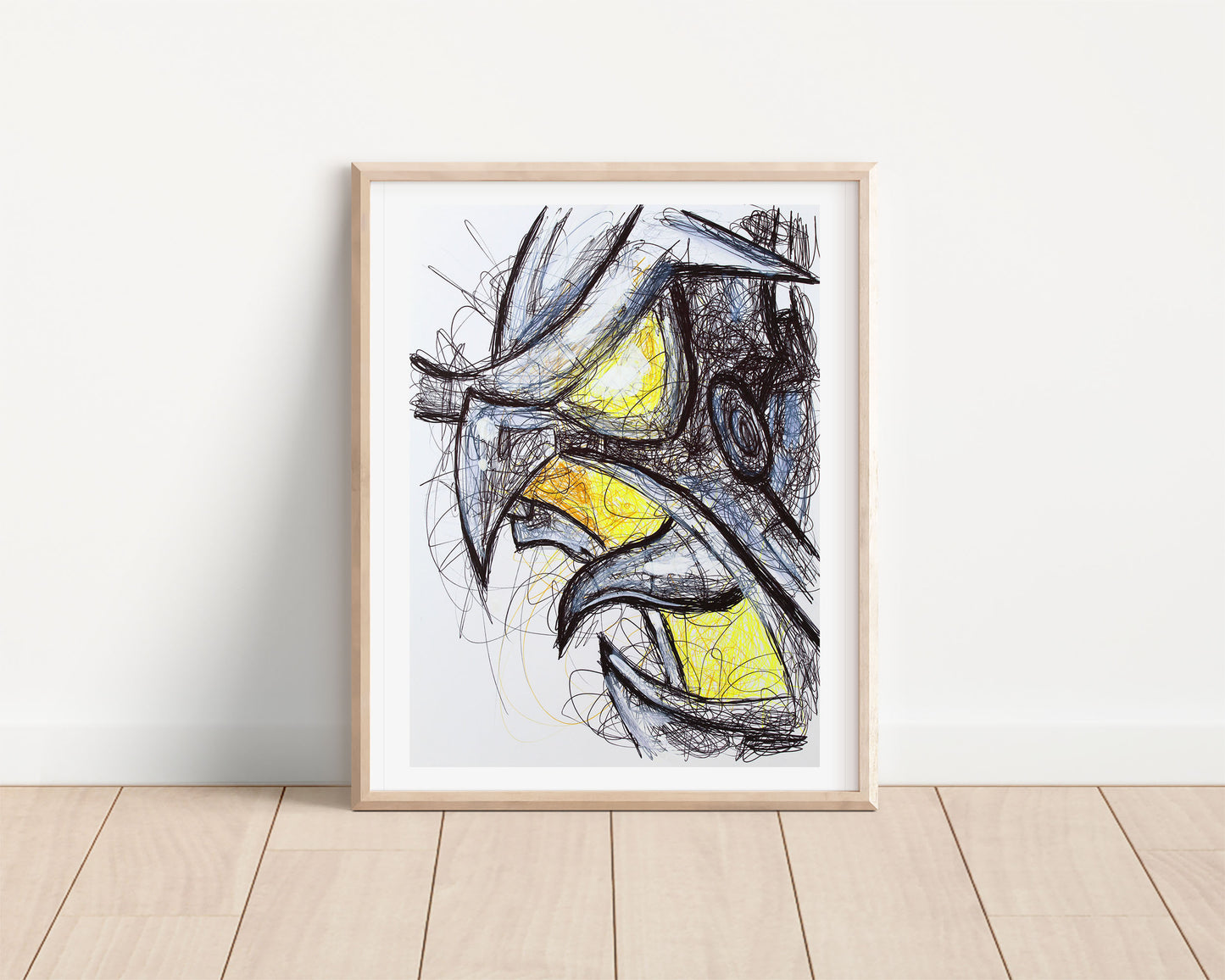 Clockwerk Ballpoint Pen Scribble Art Print