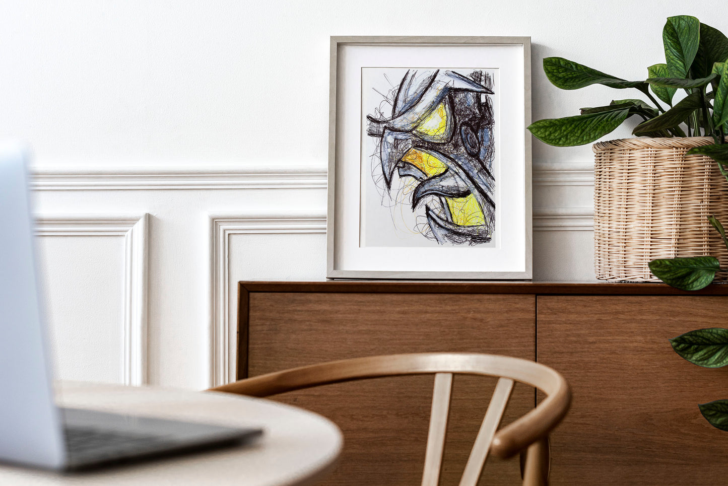 Clockwerk Ballpoint Pen Scribble Art Print