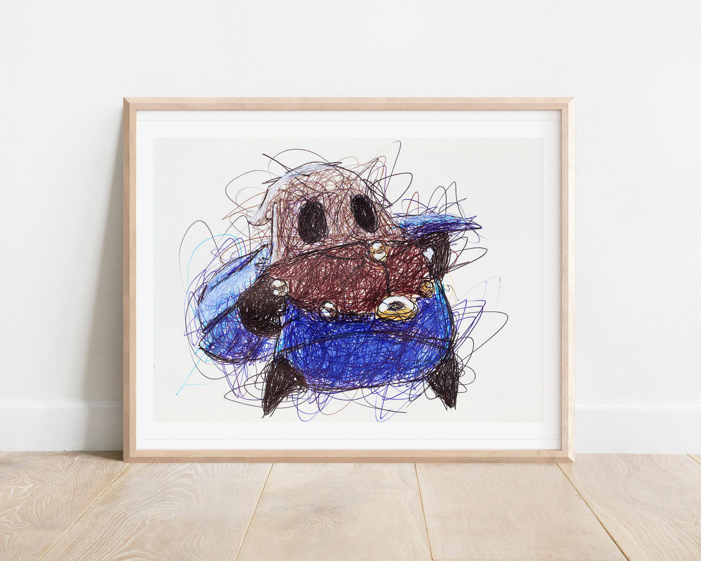 Cloth Ballpoint Pen Scribble Art Print