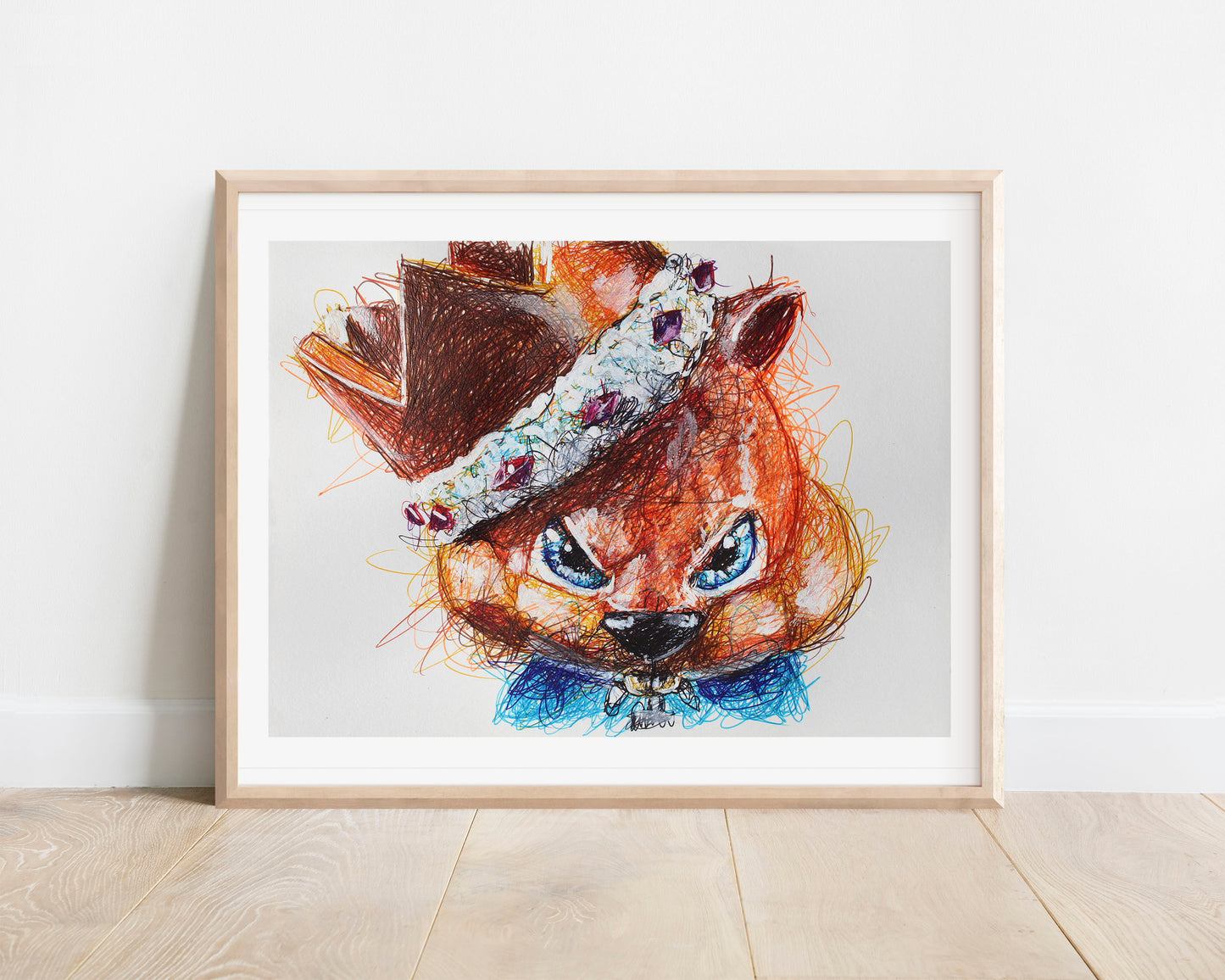 Conker Ballpoint Pen Scribble Art Print