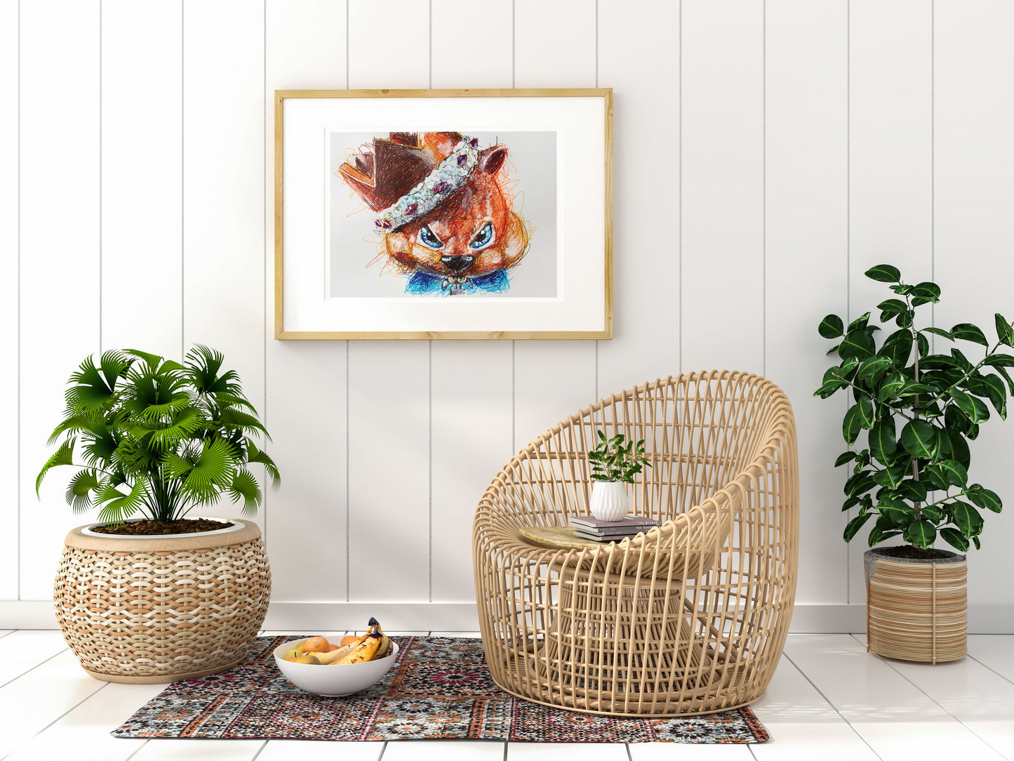 Conker Ballpoint Pen Scribble Art Print
