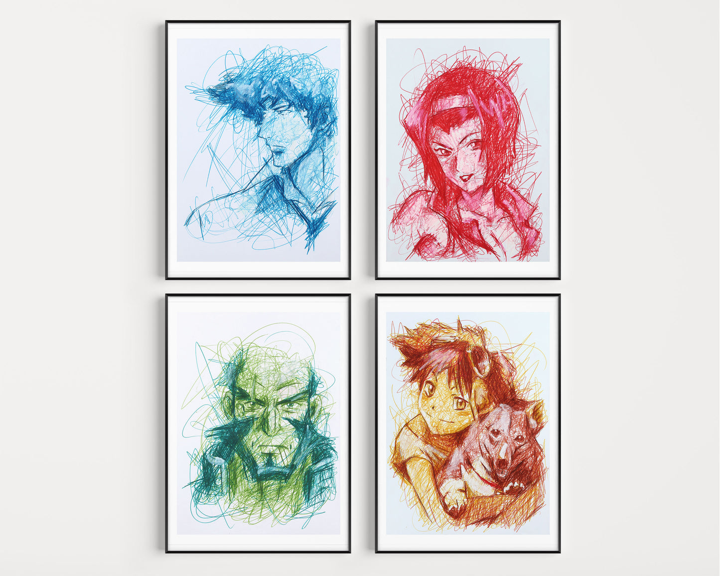 Cowboy Bebop Ballpoint Pen Art Print Set