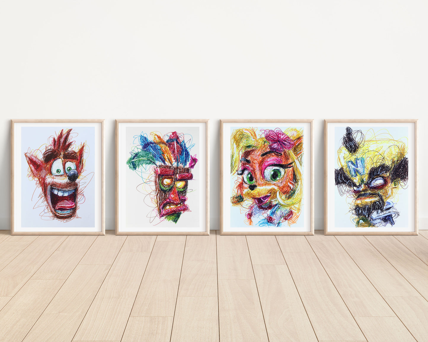 Crash Bandicoot Complete Ballpoint Pen Art Print Set