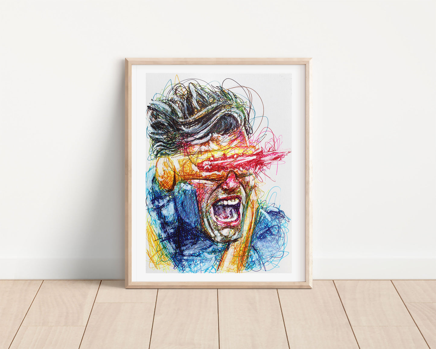 Cyclops Ballpoint Pen Scribble Art Print
