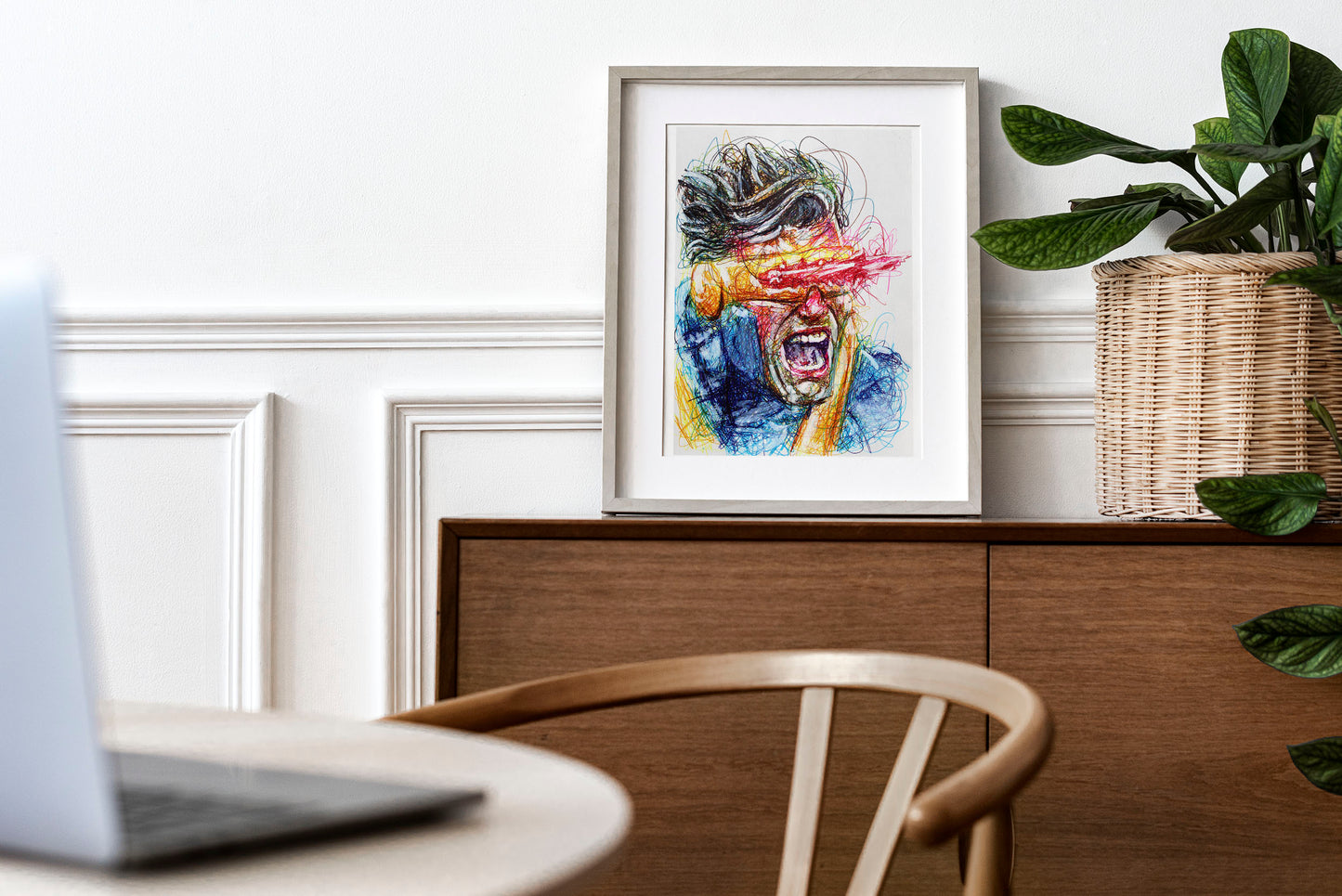 Cyclops Ballpoint Pen Scribble Art Print