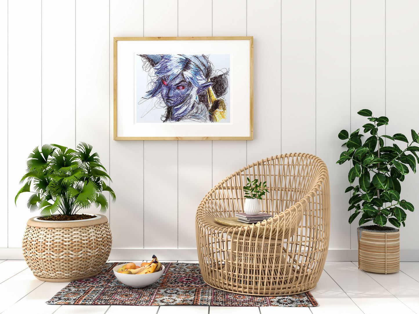 Dark Link Ballpoint Pen Scribble Art Print