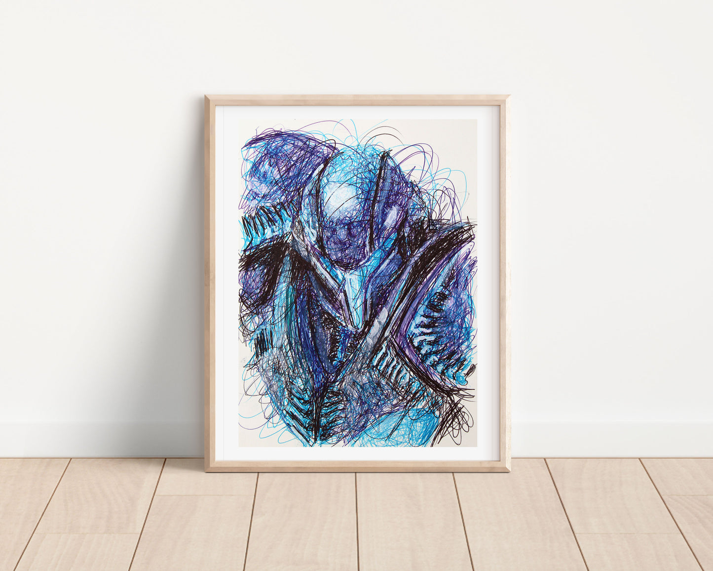 Dark Samus Ballpoint Pen Scribble Art Print