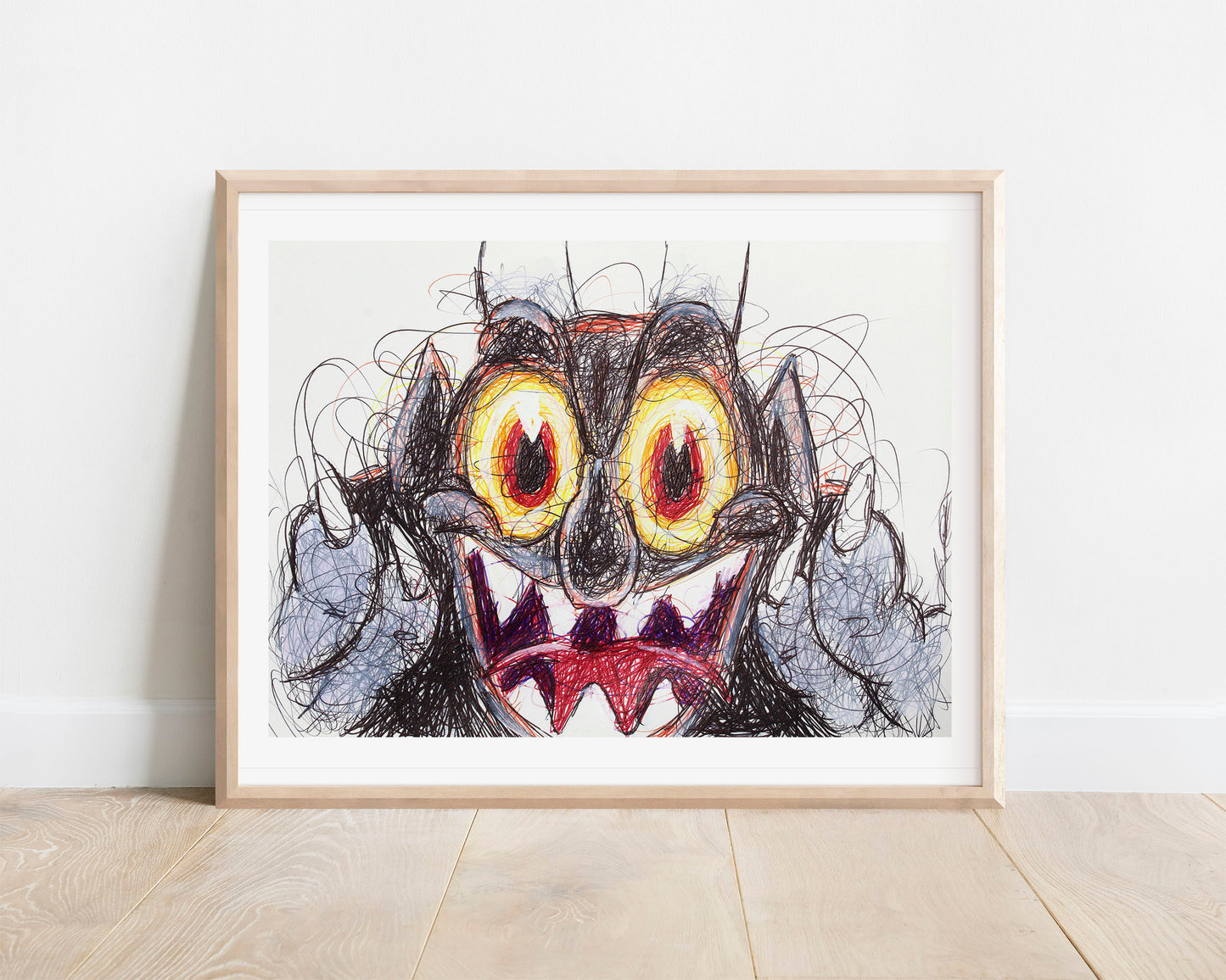 Devil Ballpoint Pen Scribble Art Print