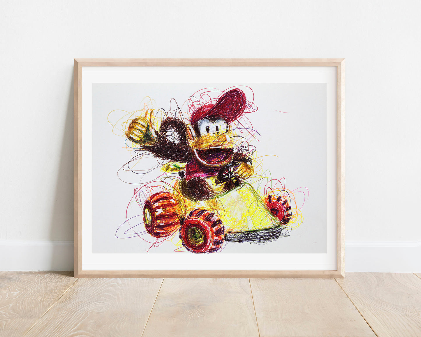 Diddy Kart Ballpoint Pen Scribble Art Print