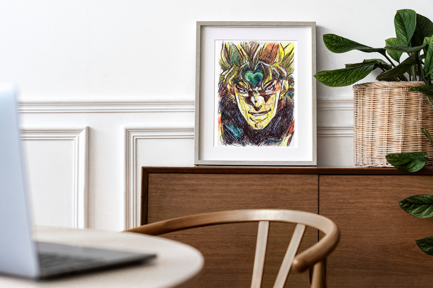 Dio Brando Ballpoint Pen Scribble Art Print