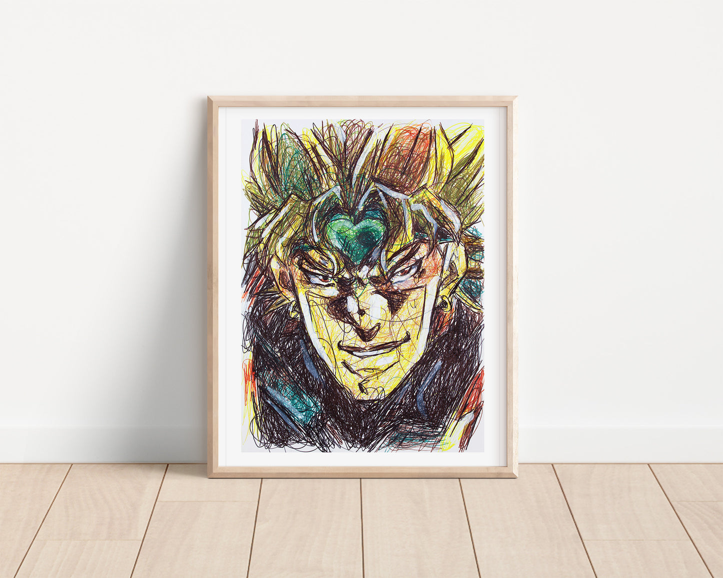 Dio Brando Ballpoint Pen Scribble Art Print