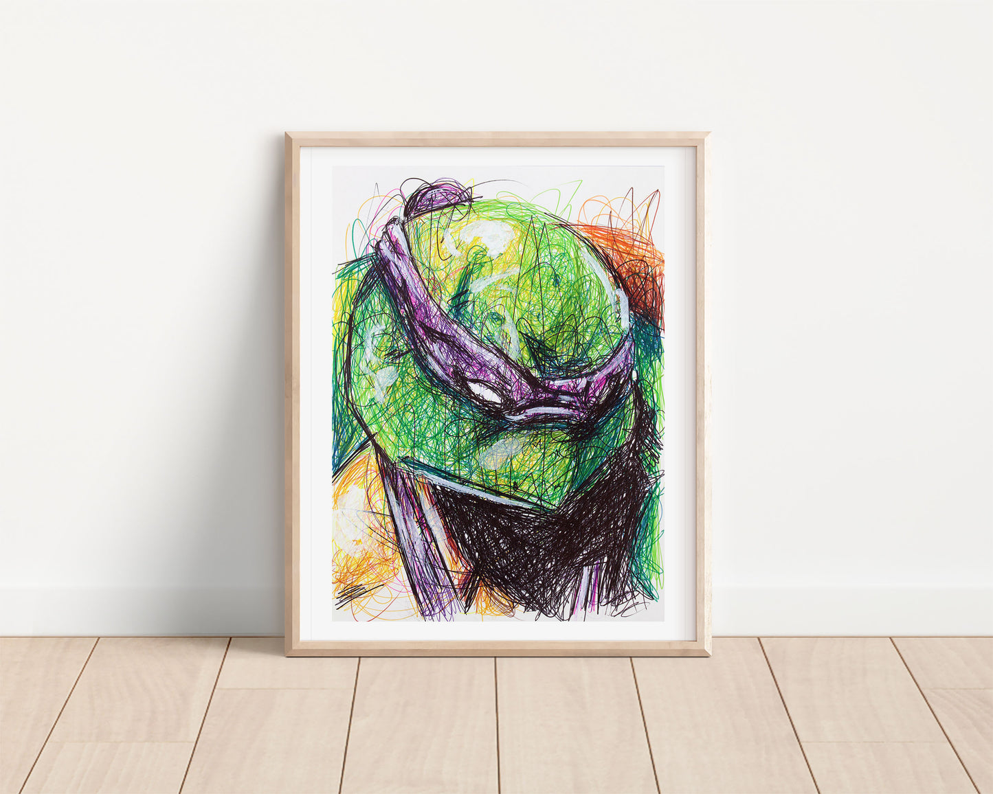 Donatello Ballpoint Pen Scribble Art Print